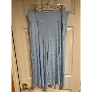 Torrid Crop Wide Leg Pants Soft Pull-On Smocked High Rise Light Blue 2X NWT